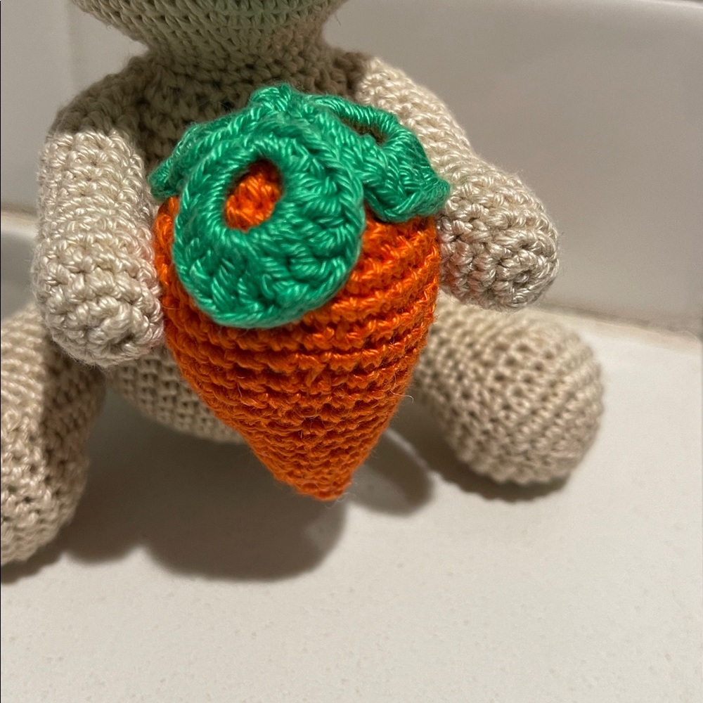 Handcrafted Spring Easter Bunny Rabbit Holiday Decor Amigurui Crochet Carrot - Picture 5 of 10
